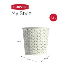 Curver My Style Large Round Plastic Storage Organiser - Vintage White - 1.6L -Storage Box Store 12806190 1114832992396971