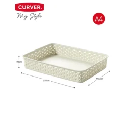 Curver My Style A4 Rectangular Plastic Storage Organiser - Vintage White 13 Curver My Style A4 Rectangular Plastic Storage Organiser - Vintage White -Storage Box Store 12807669 1174833168810459