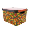 Curver Stockholm Bright Blocks Plastic Deco Storage Box Multi Colour 22L -Storage Box Store 12807671 9694831955083803