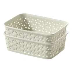 Curver My Style A6 Rectangular Plastic Storage Organiser - Vintage White -Storage Box Store 12807791 7044833168983943