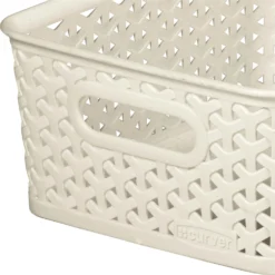 Curver My Style Small Rectangular Plastic Storage Basket - Vintage White - 4L -Storage Box Store 12809474 1134833220281357