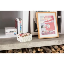 Curver My Style Small Rectangular Plastic Storage Basket - Vintage White - 4L -Storage Box Store 12809474 7354833220160538