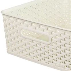 Curver My Style Medium Rectangular Plastic Storage Basket - Vintage White - 13L -Storage Box Store 12809476 1424833219146790
