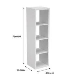 Clever Cube 4x1 Storage Unit - White -Storage Box Store 12813304 1555014368216006
