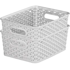 Curver My Style Small Rectangular Plastic Storage Basket - Grey - 4L -Storage Box Store 12814407 1084832986992549