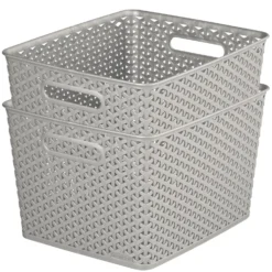 Curver My Style Large Rectangular Plastic Storage Basket - Grey - 18L -Storage Box Store 12814518 1964832988641727