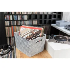 Curver My Style Large Rectangular Plastic Storage Basket - Grey - 18L -Storage Box Store 12814518 6064832988437034