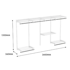 None Wardrobe System Starter Kit - White - 2.4m -Storage Box Store 12815435 1575044142172540