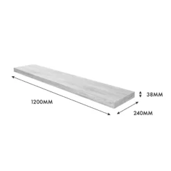 Floating Shelf - Grey Oak - 1200 X 240 X 38mm -Storage Box Store 12817804 8614976219095332