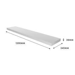 Floating Shelf - White Gloss - 1200 X 240 X 38mm -Storage Box Store 12817808 2084976219312907