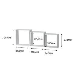 3 Wall Cubes - Matt White -Storage Box Store 12817822 1884976219094987