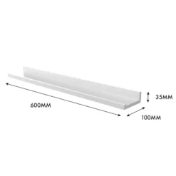 Flexi Storage Decorative Shelving Photo Shelf - White Matt - 600x35x100mm -Storage Box Store 12817964 4774991763960087