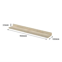 Flexi Storage Decorative Shelving Photo Shelf - Sanoma Oak - 900x35x100mm -Storage Box Store 12817966 2834967466390222