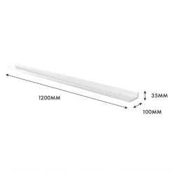 Flexi Storage Decorative Shelving Photo Shelf - White Matt - 1200x35x100mm -Storage Box Store 12817978 7674976461973001
