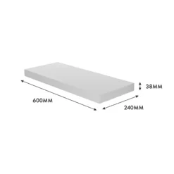 Floating Shelf - White Gloss - 600 X 240 X 38mm -Storage Box Store 12822023 1524976219095485
