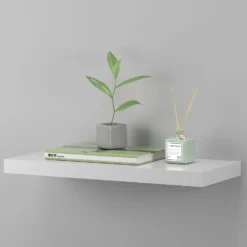 Floating Shelf - White Gloss - 600 X 240 X 38mm -Storage Box Store 12822023 1594876424034480