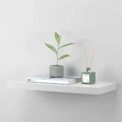 Matt White Floating Shelf - 600 X 240 X 38mm -Storage Box Store 12822027 1154876423405650