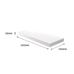 Matt White Floating Shelf - 600 X 240 X 38mm -Storage Box Store 12822027 4774976219354031