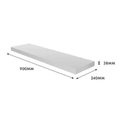 Floating Shelf - White Gloss - 900 X 240 X 38mm -Storage Box Store 12822047 1744976219240376