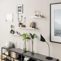 Floating Shelf - White Gloss - 900 X 240 X 38mm -Storage Box Store 12822047 7534887316151097