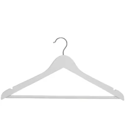 White Wooden Hangers - 8 Pack -Storage Box Store 12822503 5054878808233078