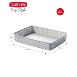 Curver My Style A4 Rectangular Plastic Storage Organiser - Grey 7 Curver My Style A4 Rectangular Plastic Storage Organiser - Grey -Storage Box Store 12823031 1954833225942192