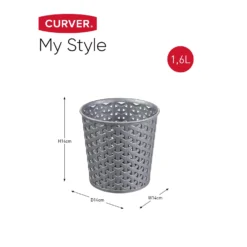 Curver My Style Large 1.6L Round Plastic Storage Organiser - Grey 14 Curver My Style Large 1.6L Round Plastic Storage Organiser - Grey -Storage Box Store 12823035 1924833228242013