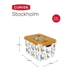 Curver Stockholm Llama Plastic Deco Storage Box - Multi-Coloured - 22L -Storage Box Store 12824053 3534832983271178