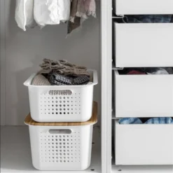 Smartstore 13L Wardrobe Basket - White 12 Smartstore 13L Wardrobe Basket - White -Storage Box Store 12826434 5544833173542101