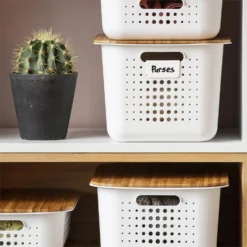 Smartstore Wardrobe Basket Bamboo Lid -Storage Box Store 12826435 1394833172431993