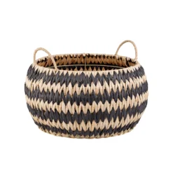 Black Round Flatweave Baskets - Set Of 3 -Storage Box Store 12829226 1544832981961198