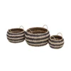 Black Round Flatweave Baskets - Set Of 3 -Storage Box Store 12829226 7964831918442718