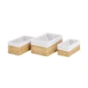 White & Natural Water Hyacinth Baskets - Set Of 3 -Storage Box Store 12829228 1284831918607322