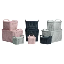 Small Urban Storage Basket With Lid - Graphite -Storage Box Store 12837349 3344960190120604