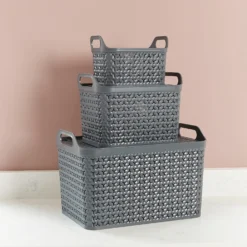 Small Urban Storage Basket With Lid - Graphite -Storage Box Store 12837349 4634960190076618