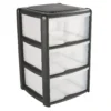 Mobile Tower Unit With 3 Large Drawers - Volcanic Ash With Frosted Drawers -Storage Box Store 12840081 1144900093316826
