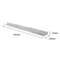 Flexi Storage Decorative Shelving Photo Shelf Grey Oak 900x35x100mm -Storage Box Store 12878517 1274976461911000