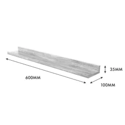 Flexi Storage Decorative Shelving Photo Shelf Grey Oak 600x35x100mm -Storage Box Store 12878519 1174976461964811