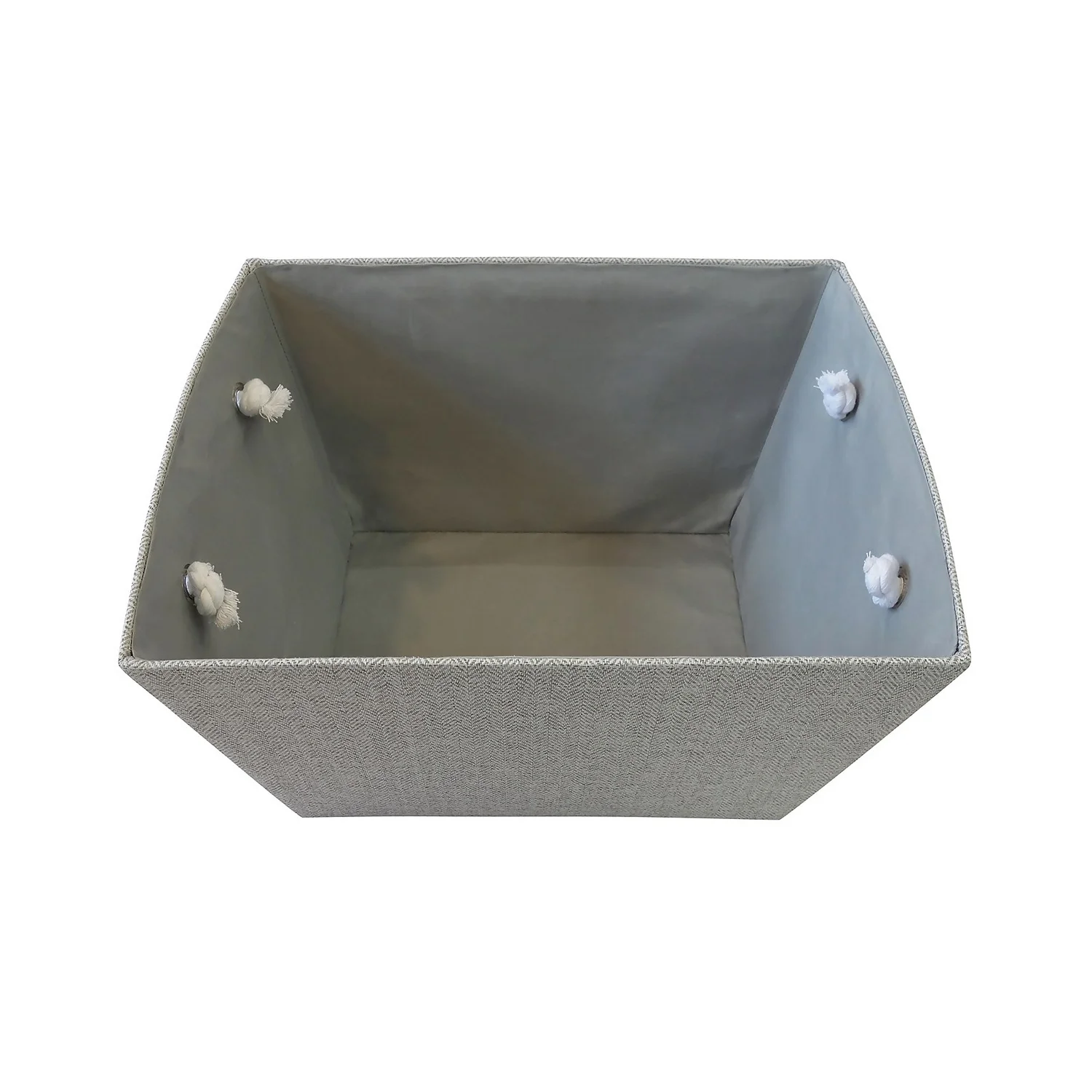 Neutral Herringbone Large Storage Basket 4 Neutral Herringbone Large Storage Basket - Image 2