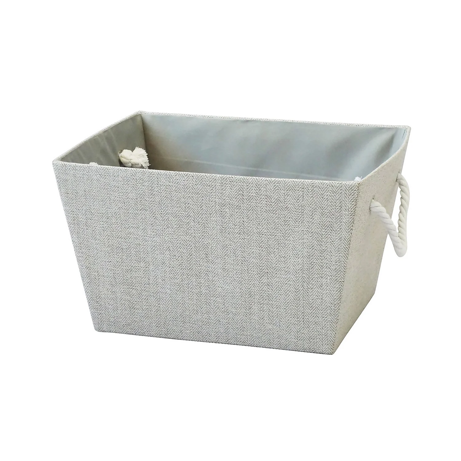 Neutral Herringbone Large Storage Basket 3 Neutral Herringbone Large Storage Basket