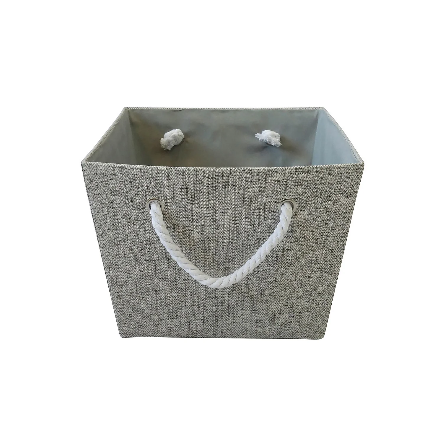 Neutral Herringbone Large Storage Basket 5 Neutral Herringbone Large Storage Basket - Image 3