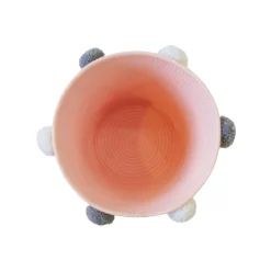 Round Cotton Rope Blush Pom Pom Basket 9 Round Cotton Rope Blush Pom Pom Basket -Storage Box Store 12886596 9294857031512957