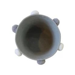 Round Cotton Rope Grey Pom Pom Basket 9 Round Cotton Rope Grey Pom Pom Basket -Storage Box Store 12886597 1874857031618479