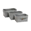 Set Of 3 Grey Oval Felt Baskets -Storage Box Store 12886601 1724857031602681
