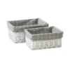 Set Of 2 White Willow Lined Baskets 2 Set Of 2 White Willow Lined Baskets -Storage Box Store 12886609 1534857031704348