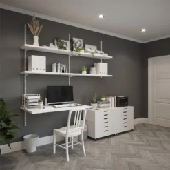 Anti-bacterial Twin Slot Shelving Kit - 1219mm White Twinslot And 120mm Brackets - White -Storage Box Store 12888863 1504843292222649