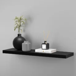 Flexi Storage Decorative Shelving Floating Shelf Black Oak 900x38x240mm -Storage Box Store 12889895 8824867914451104