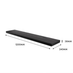 Flexi Storage Decorative Shelving Floating Shelf Black Oak 1200x38x240mm -Storage Box Store 12889901 1154976219149113