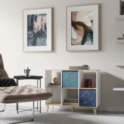 Clever Cube Velvet Geometric Insert - Navy & Gold -Storage Box Store 12932950 2024887876654744