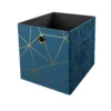 Clever Cube Velvet Geometric Insert - Smokey Blue & Gold -Storage Box Store 12932951 1424887876770175